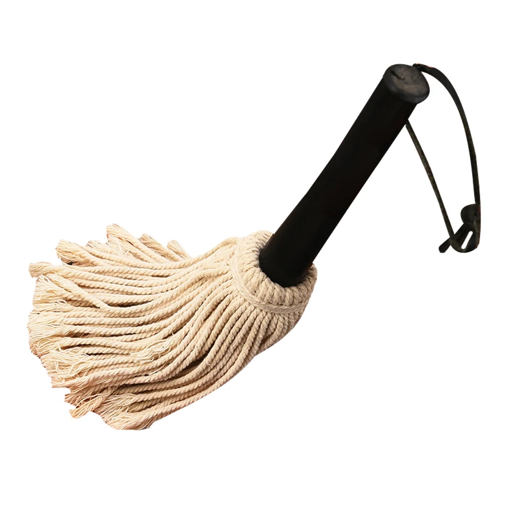 

Wooden Handle Bbq Oil Basting Mop Grill Basting Brush Cotton Mop Hanging Hole for Sauce Marinate Barbecue Supplies