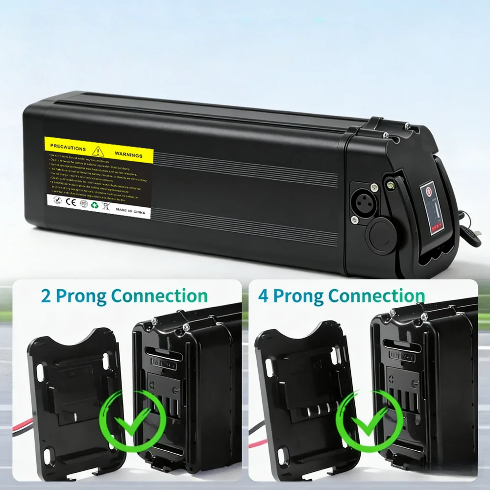 Batterie au lithium Silverfish 36V/48V 12Ah 15Ah 17Ah 20Ah 25Ah avec BMS intégré pour moteur 250W-1000W, vélo de ville pliable avec chargeur