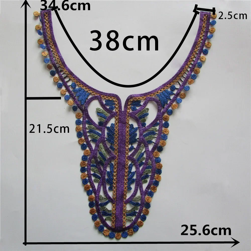 Wholesale sales 1-10 pieces of polyester embroidery sewing collar shaped lace DIY decoration clothing accessories lace fabric