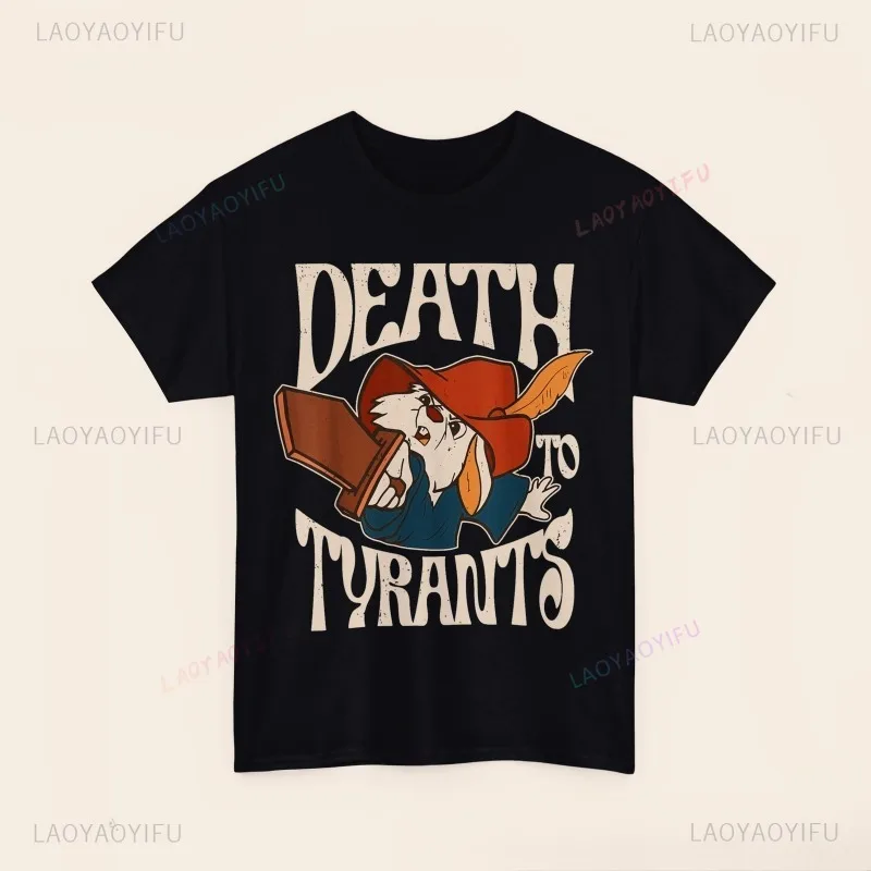 

Винтажная женская и мужская футболка с кроликом и буквенным узором, повседневные классические футболки с круглым вырезом из чистого хлопка, летние дышащие забавные простые футболки с принтом