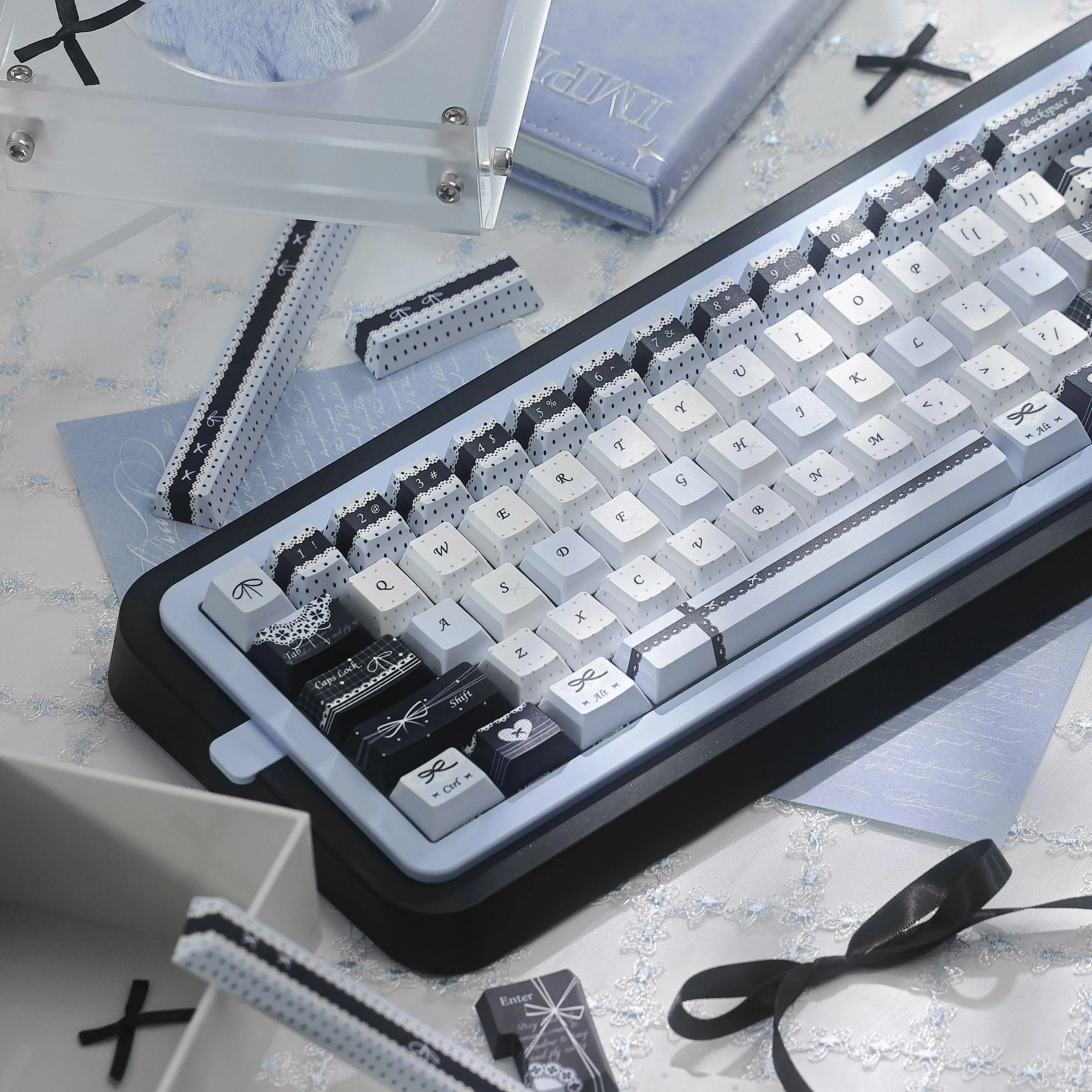 

Dream Weaving Manuscripts Theme Keycaps Set PBT Cherry/FOA Profile Custom Original Handmade Keycaps for Mechanical Keyboard Gift