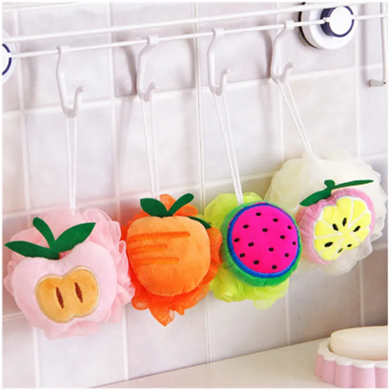 Baby Bath Brush Cartoon Cotton Soft Baby Bath Sponge Powder Puff Cute Children Infant Shower Product Rubbing Towel Balls