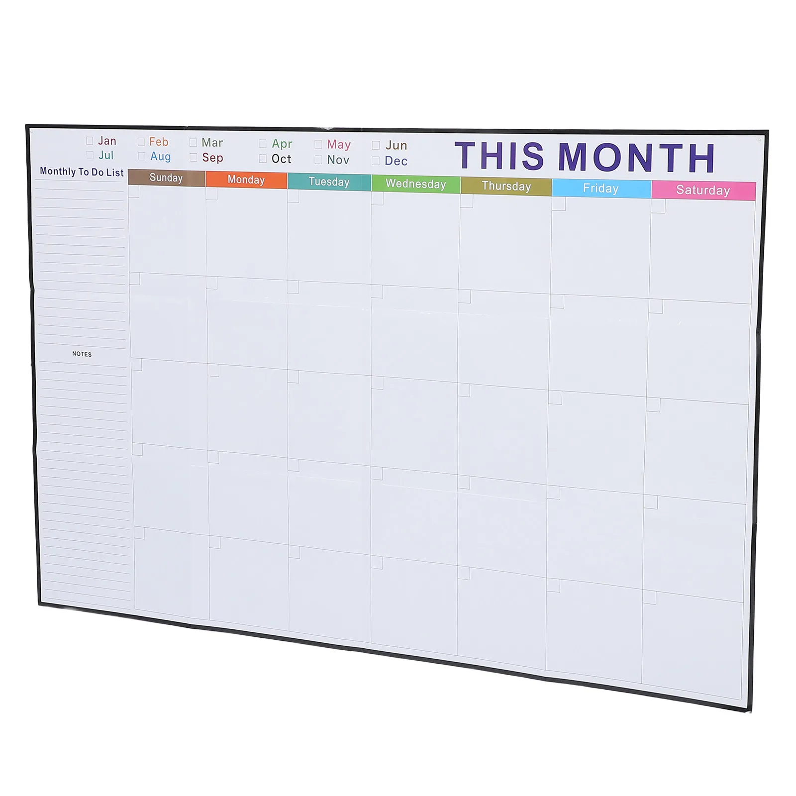 Reusable Dry Erase Calendar Bulletin Board Tear Resistant Waterproof Whiteboard Calendar Stain Resistant Foldable Monthly Board