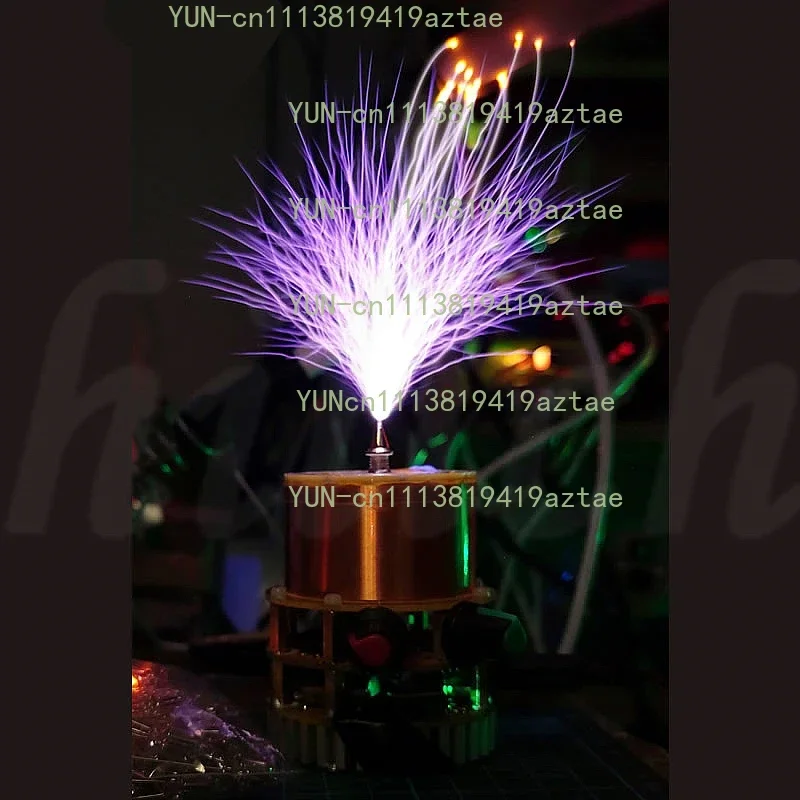 Touchable Artificial Lightning Mini Music Double E Class Solid Tesla Coil Teaching Tool Wireless Bluetooth Lighting