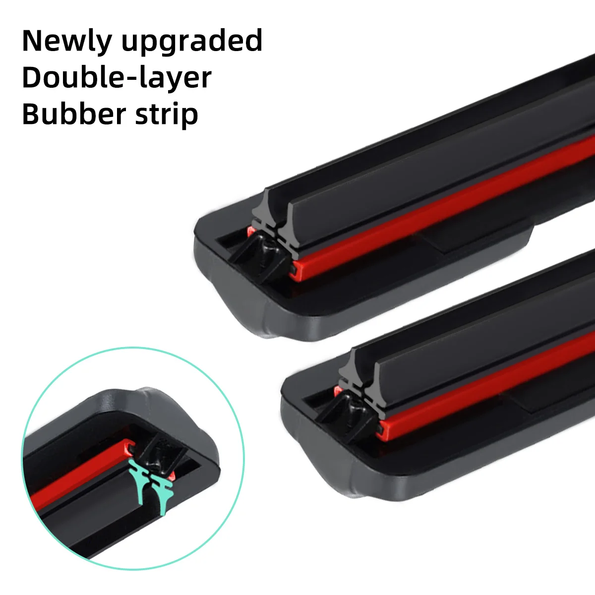 Universal double rubber strip wiper blade J U-shaped hook 14 \