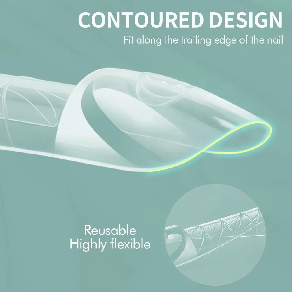150Pcs NEW 15 Sizes Clear Plastic Nails Transparent Reusable Space Nail Forms Long Length French Tip Forms Home Salon