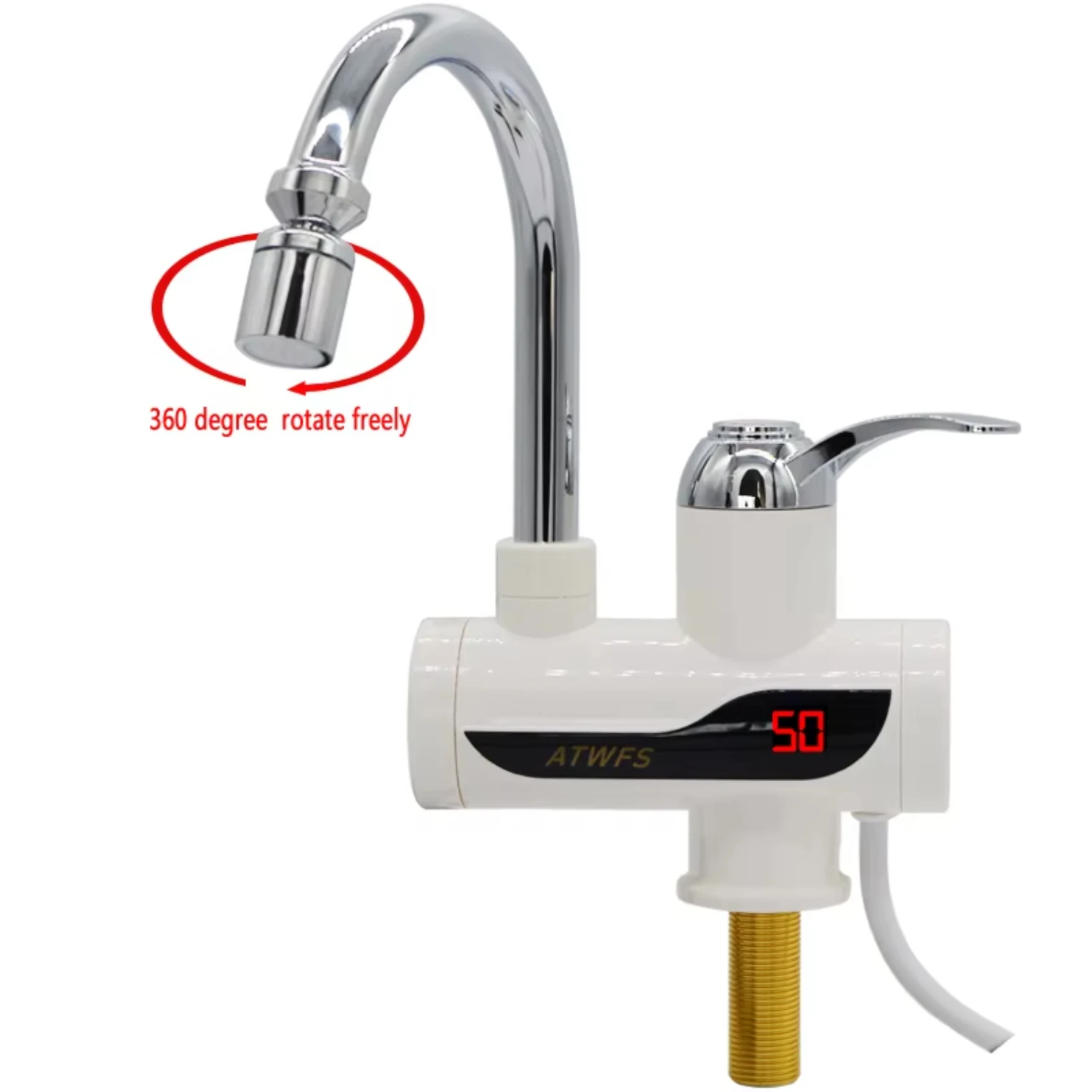 Безрезервуарный мгновенный водонагреватель, кран для горячей воды, 3000 Вт, кухонный кран с подогревом и дисплеем температуры, вилка европейского стандарта