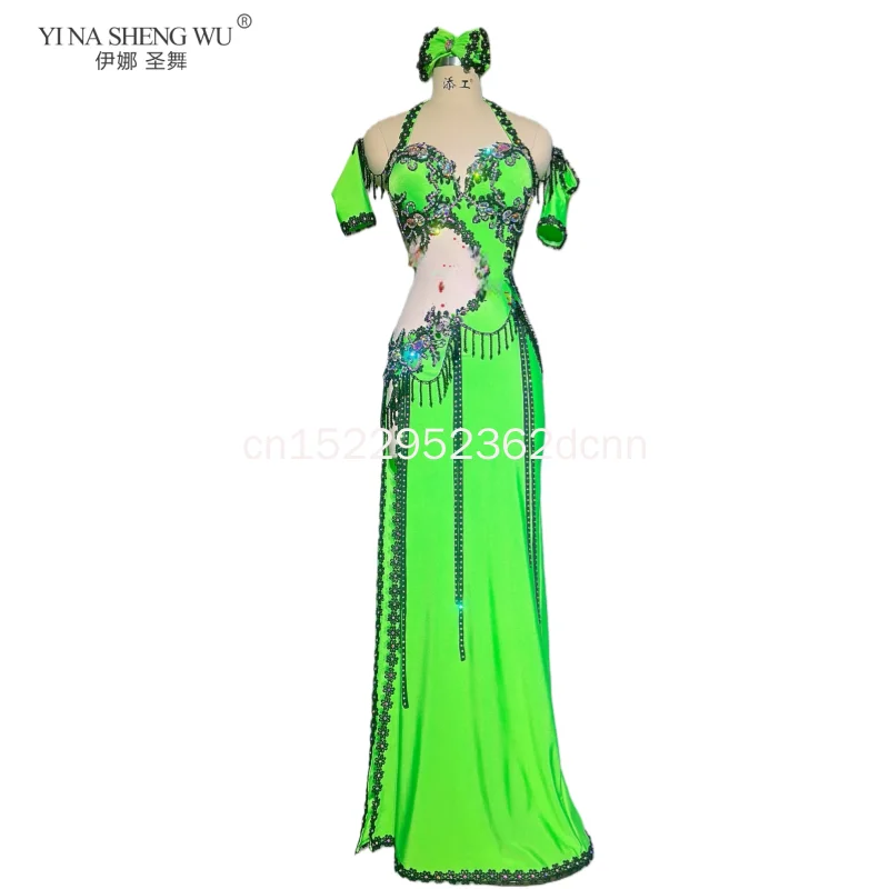 

Women's BellyDance Costume with Senior AB Stones Adult & Children's Performance Wear for Oriental Dance Competition