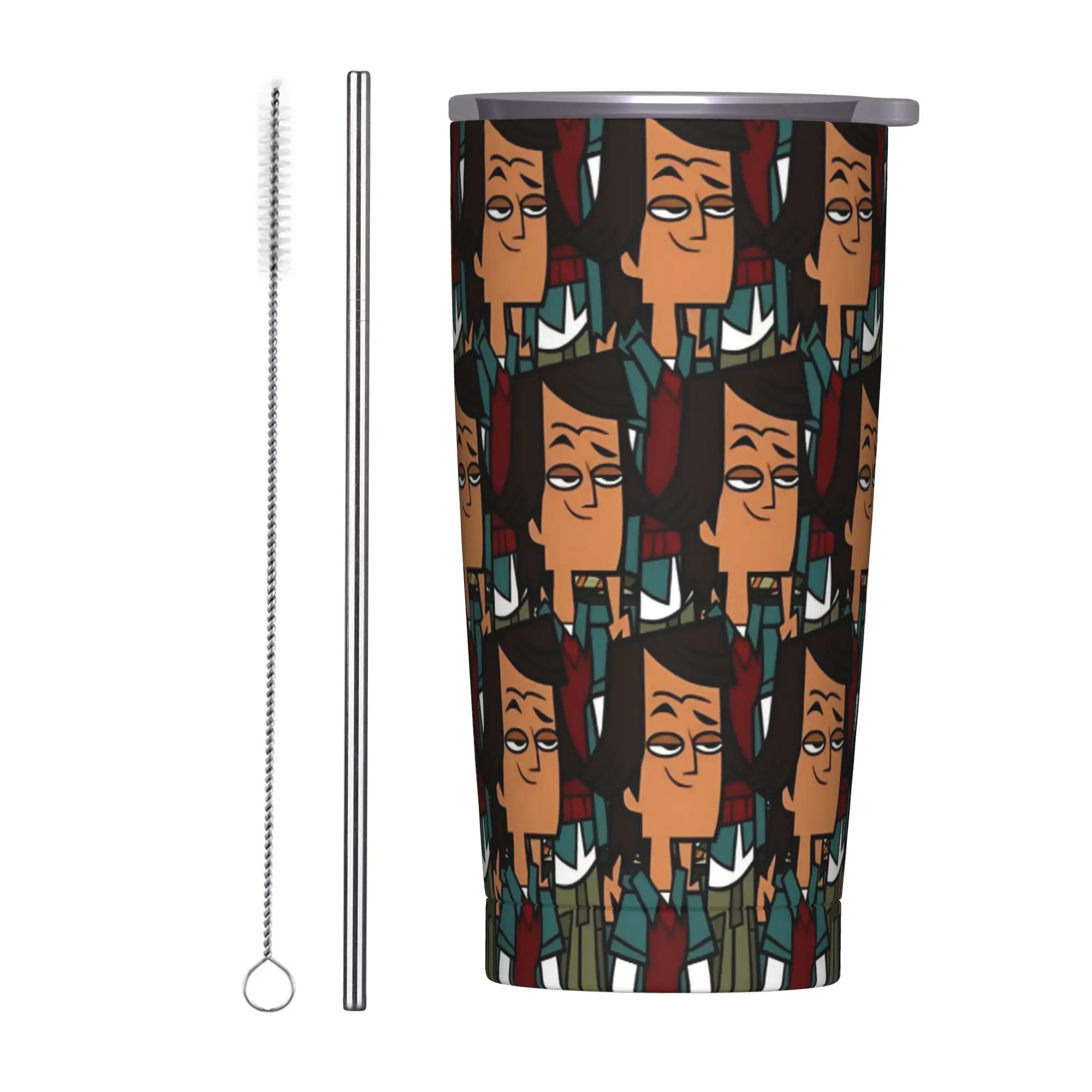 Totals Dramas Noah Tumbler Vacuum Insulated  Thermal Cup with Lid Straw Office Home Mug Hot Cold Drink, 20oz