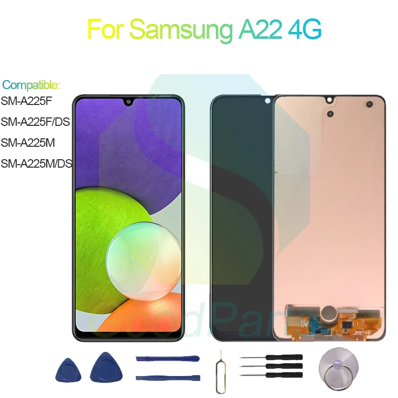 

ЖК-дисплей для Samsung A22 4G, экран 6,4 дюйма SM-A225F/M/DS A22 4G, сменный сенсорный дигитайзер в сборе