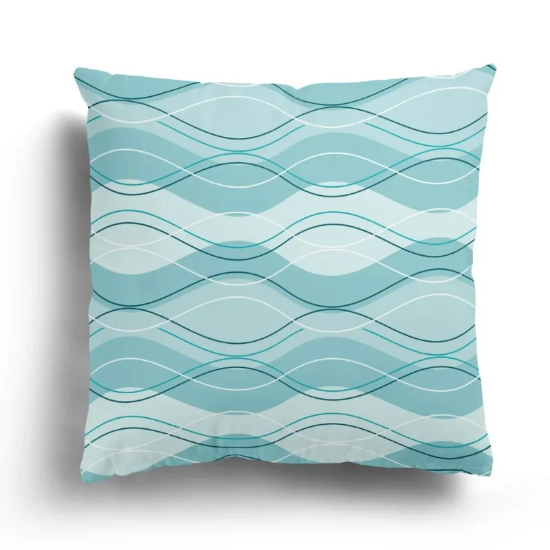 Green and blue wave pattern decorative pillow sleeve bedroom sofa seat car office cases pillowcase