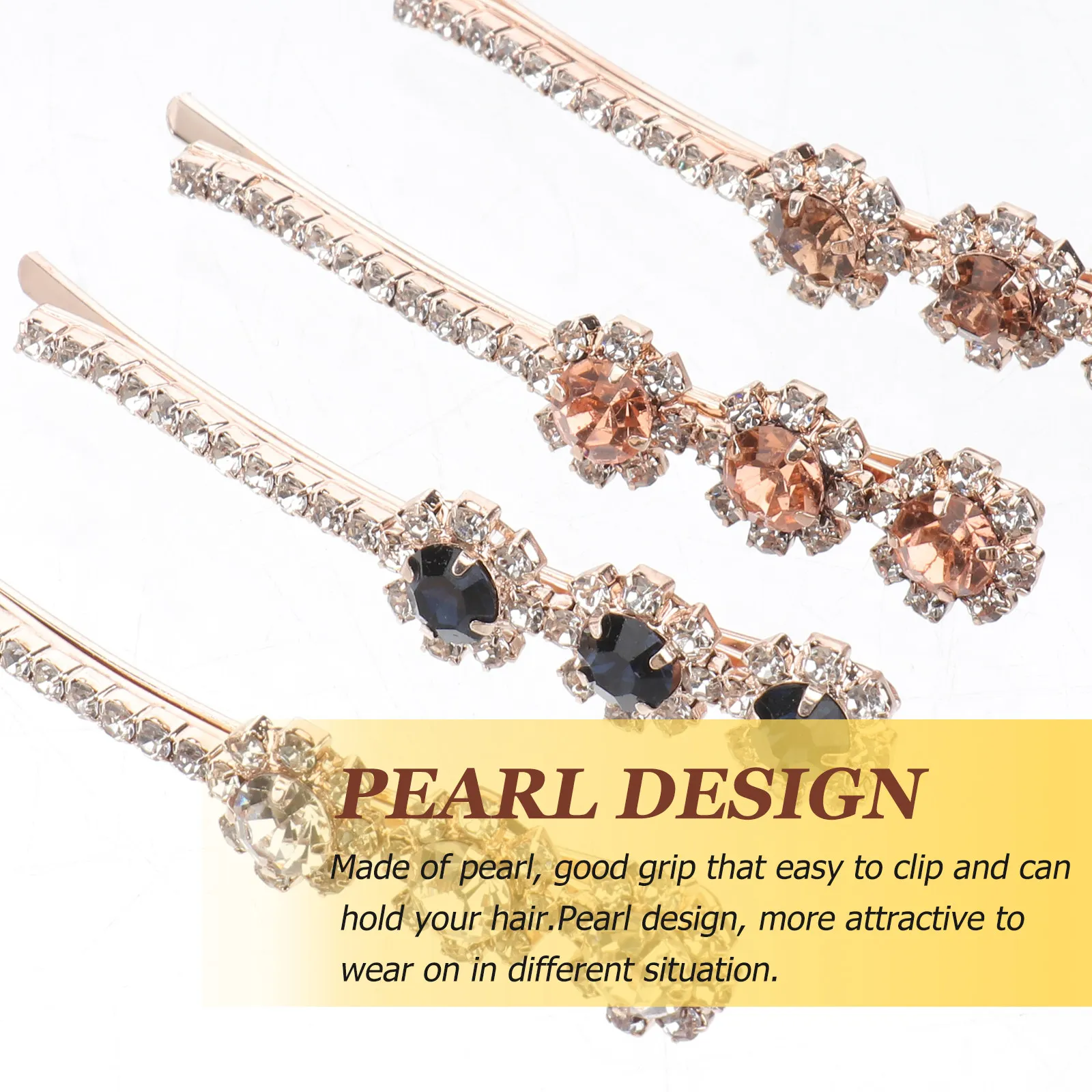 

8Pcs Pearl Hair Clips Short Barrettes Bobby Pins Navy Light Yellow White Elegant Women Hair Accessories