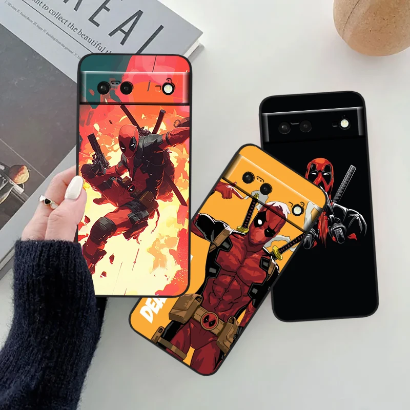 Death Attendant Marvel Fashion For Google Pixel 8 7A 7 6A 6 5A 5 4 4A XL 5G Black Silicon Shockproof Shell Funda Phone Case