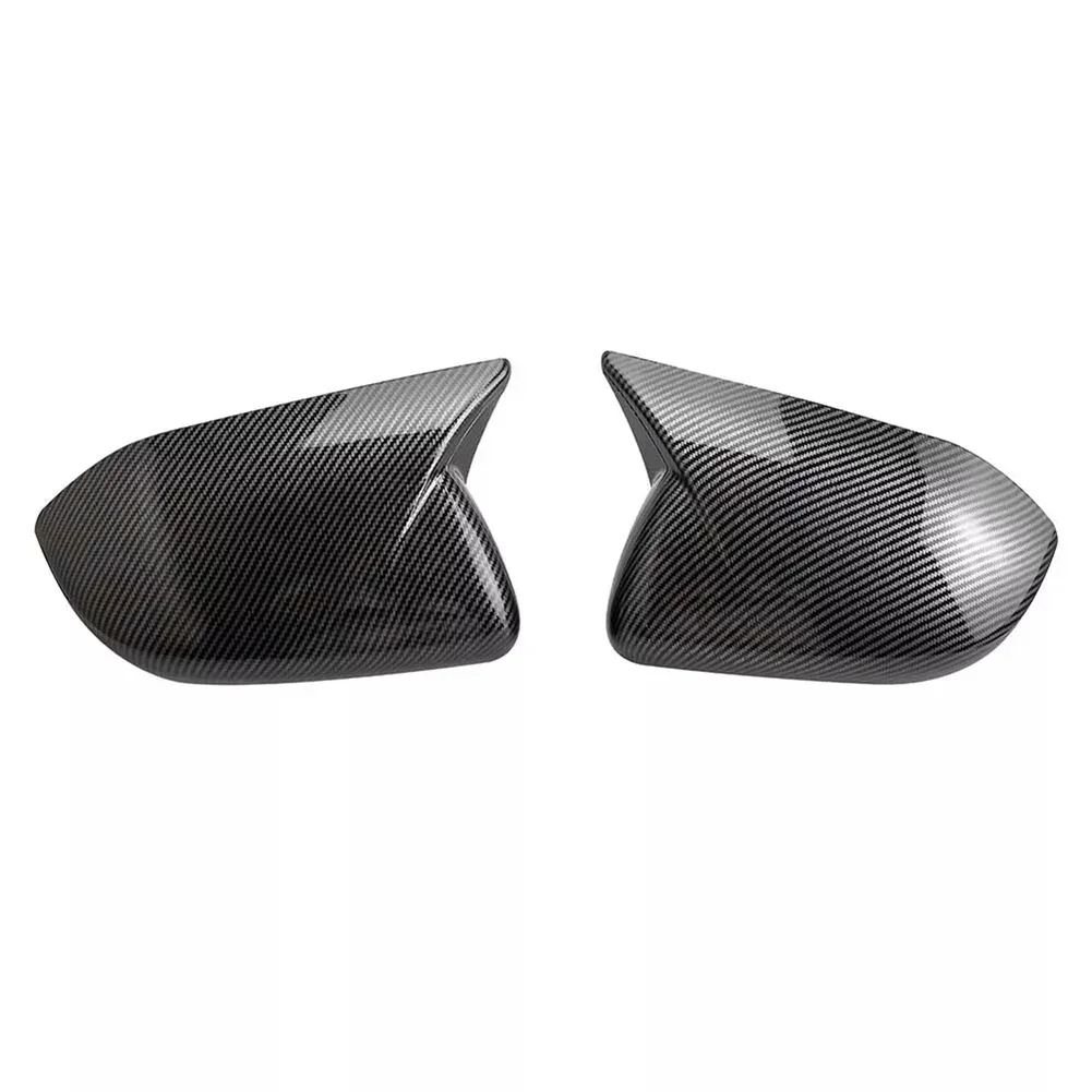 Stylish Rearview Mirror Cover Set Compatible with For Ford Explorers from Year Twenty to Year Twenty Four in a Carbon Fiber Look