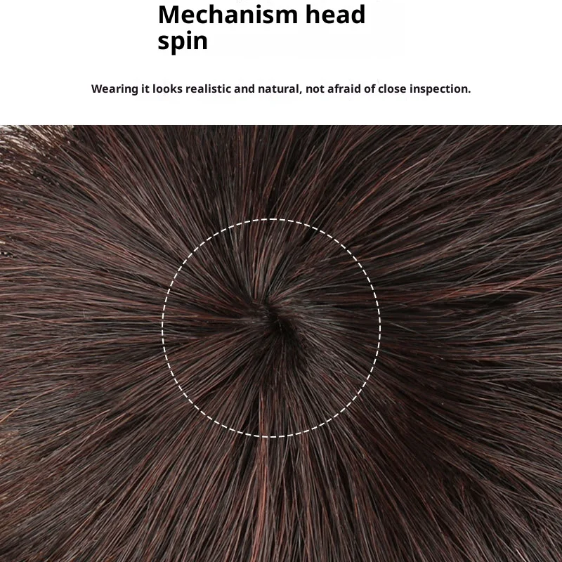 7x10 سنتيمتر 8x12 سنتيمتر شعر طبيعي مفرود النساء قطعة شعر للنساء زيادة حجم الشعر غطاء الشعر الرمادي بني داكن/اللون الطبيعي
