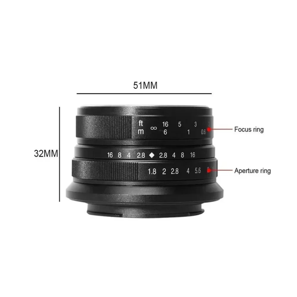 7artisans 25mm F1.8 APS-C Manual Prime Lens For Sony E ZEV10 A6400 Fujifx X-T1 X-T4 Olympus&Panasonic M4/3 E-P1 Large Aperture