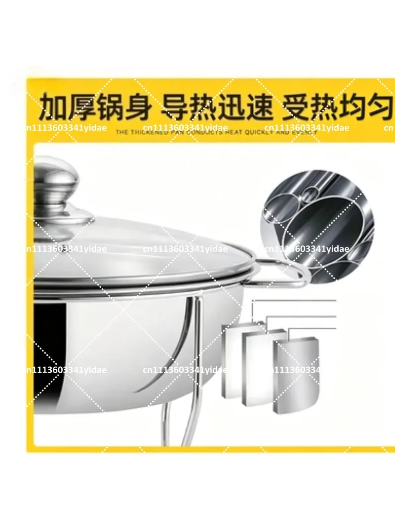 

Stainless Steel Self-Service Pot with Round Glass Lid for Home and Hotel Dining