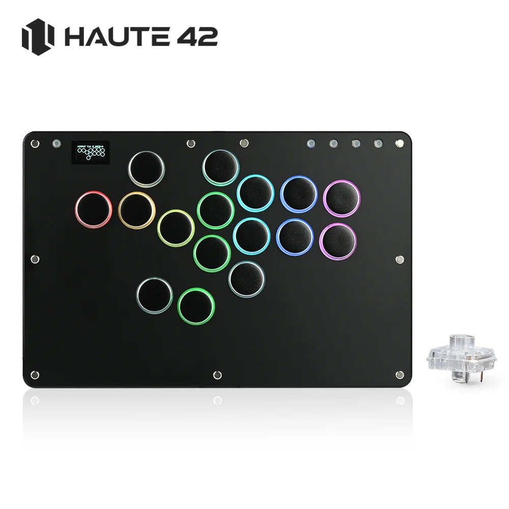 

Haute42 T16 Black Stickless Hitbox Controller Leverless Arcade Fightstick For PC/PS4/PS5/Switch Fighting Game Hitbox Leverless