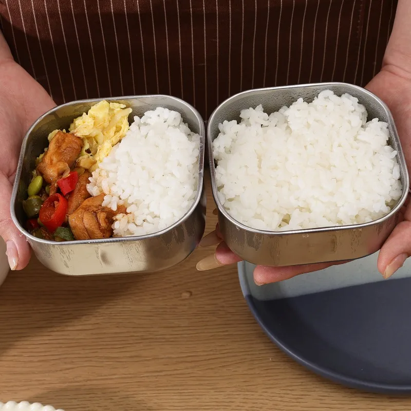 Stainless Steel Food Storage Box Portable Vegetable Fruit Sealed Preservation Box Refrigerator Food Grade Frozen Meat Organizer