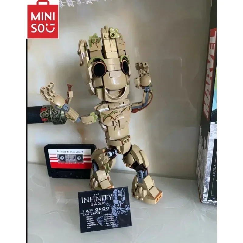 MINISO Disney Super Galaxy Heroes kompatybilny 76217 klocki do budowy DIY zabawka prezent dla dzieci zestaw dla chłopców boże narodzenie urodziny