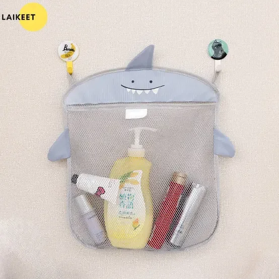 Baby Boy Cartoon Animal Shower Hanging Basket Cute Mesh Bag Bathroom Storage Organizer Holder for Kids Bath Water Toys Net Pouch