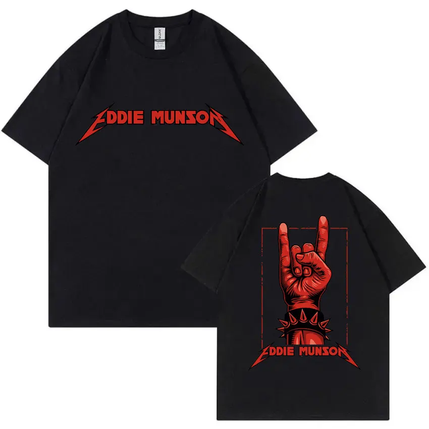 Punk Rock Eddie Munson Graphic T-shirts The Demogorgon Cannibal Flower Monster T Shirts Men's Women's Vintage Oversized T-shirt