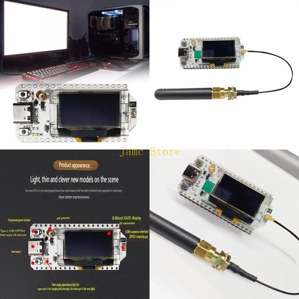 

LX0B ESP32-S3 LoRaV3 Wireless Development Board 0.96" OLED Display 10uA Low Power