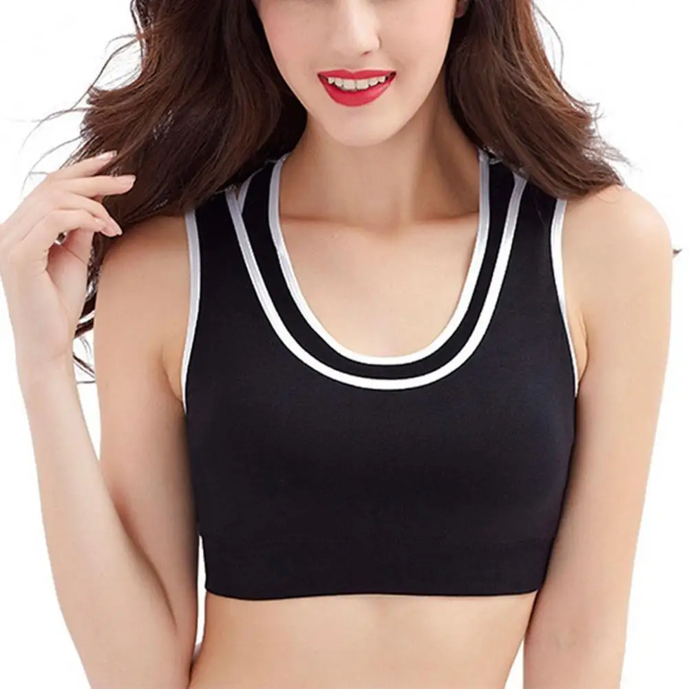 Trendy Women Sports Vest  Gathered Without Steel Ring Sports Vest  Wide Shoulder Straps Sports Vest