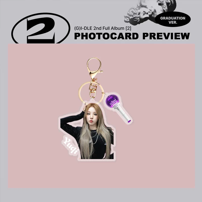 D (G) I-DLE New Album 2ND YUQI MINNIE Acrylic Keychain Pendant Week