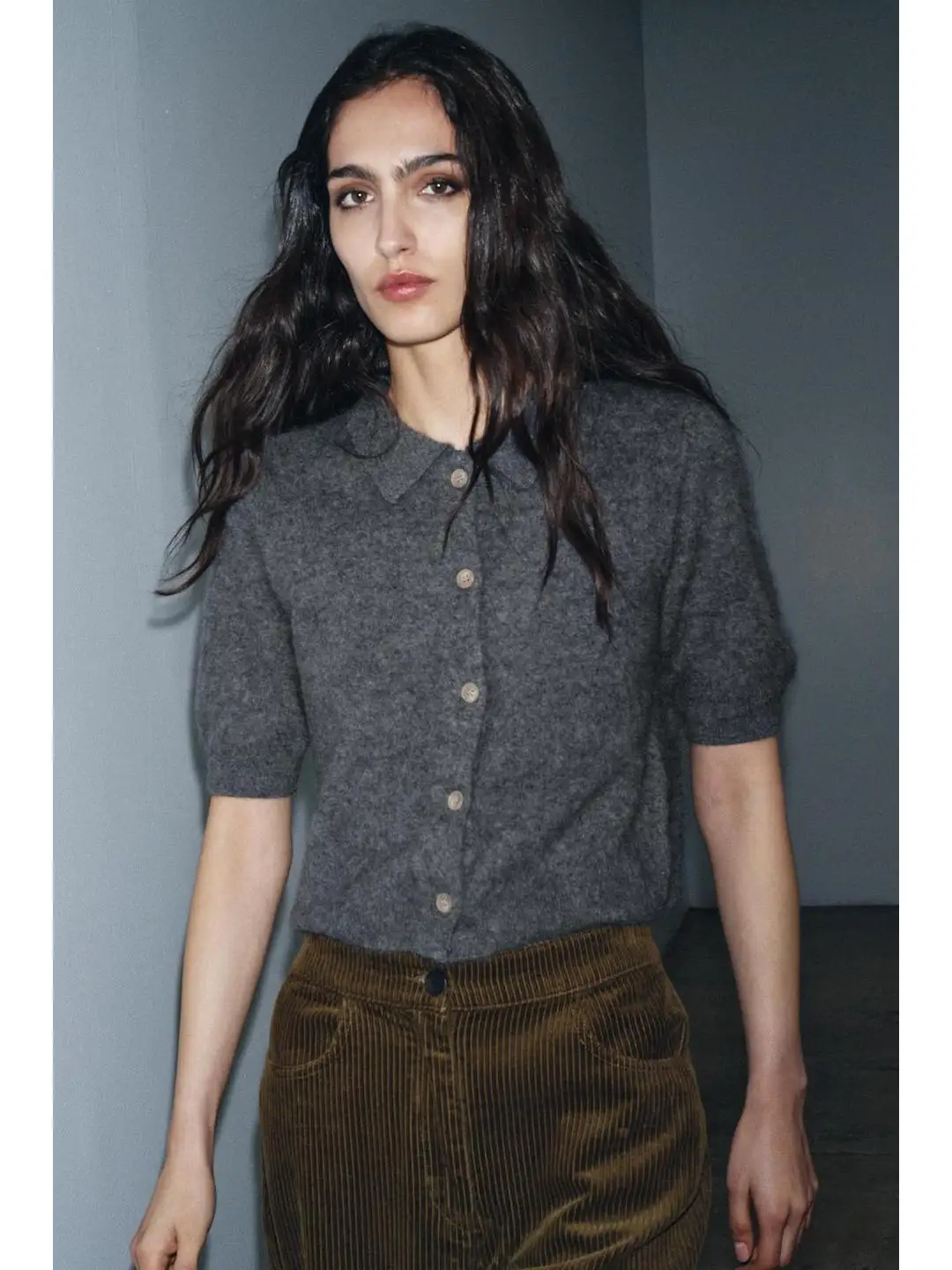 Ele Commuter Sle ort Sve irt ملابس خارجية محبوكة من مزيج الصوف القطني الناعم سترة مفتوحة للنساء لموسم الخريف