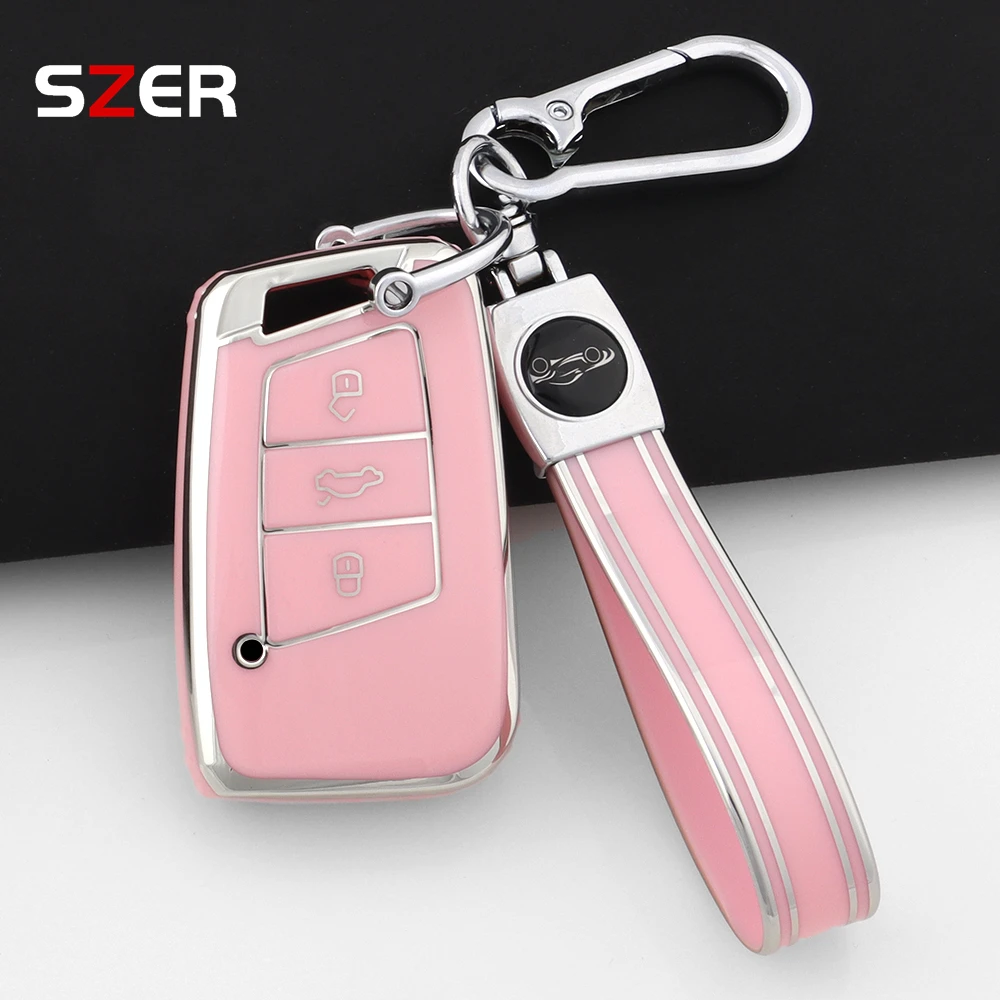 Für Volkswagen VW Magotan Passat B8 Für Skoda Superb A7 Mode TPU Auto Smart Key Fall Abdeckung Geschützt Fob Zubehör Schlüsselbund
