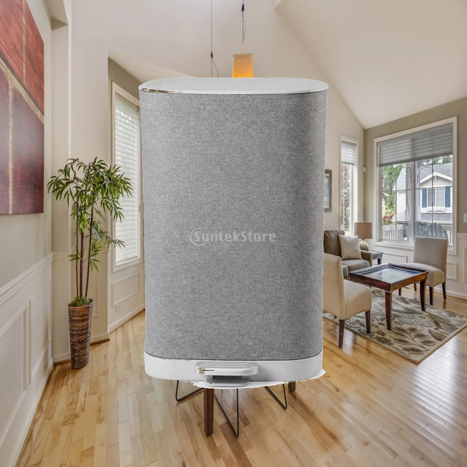 Laundry Hamper with Foot Pedal Hands-Unrestricted Laundry Hamper with Lid Divided Space-Saving for Families, Bathroom, Bedroom