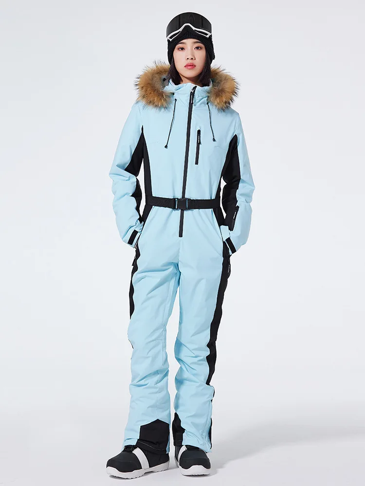 Traje de esquí de una pieza para hombres y mujeres, súper cálido, a prueba de viento, mono impermeable, ropa de nieve, esquí, snowboard, montaña, al