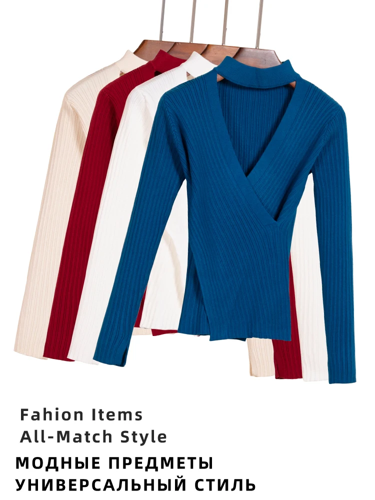 Cropped Female Outerwear Blouses Style Tops Women's Sweater Clothing Ladies Knitted Pullover Basic Clothes 2024 Korean Fashion