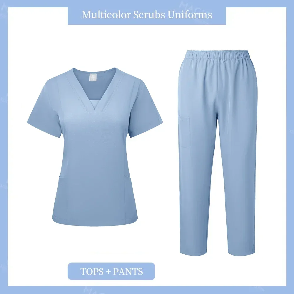 Dentist Nursing Work Clothes Medical Uniforms Men Women Beauty Salon Costume Nurse Workwear Clinical Doctor Surgical Tops Pants