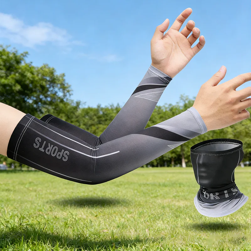 

Легкая летняя маска-рукав из ледяного шелка с защитой от УФ-излучения для велоспорта, рыбалки, вождения, с защитой шеи