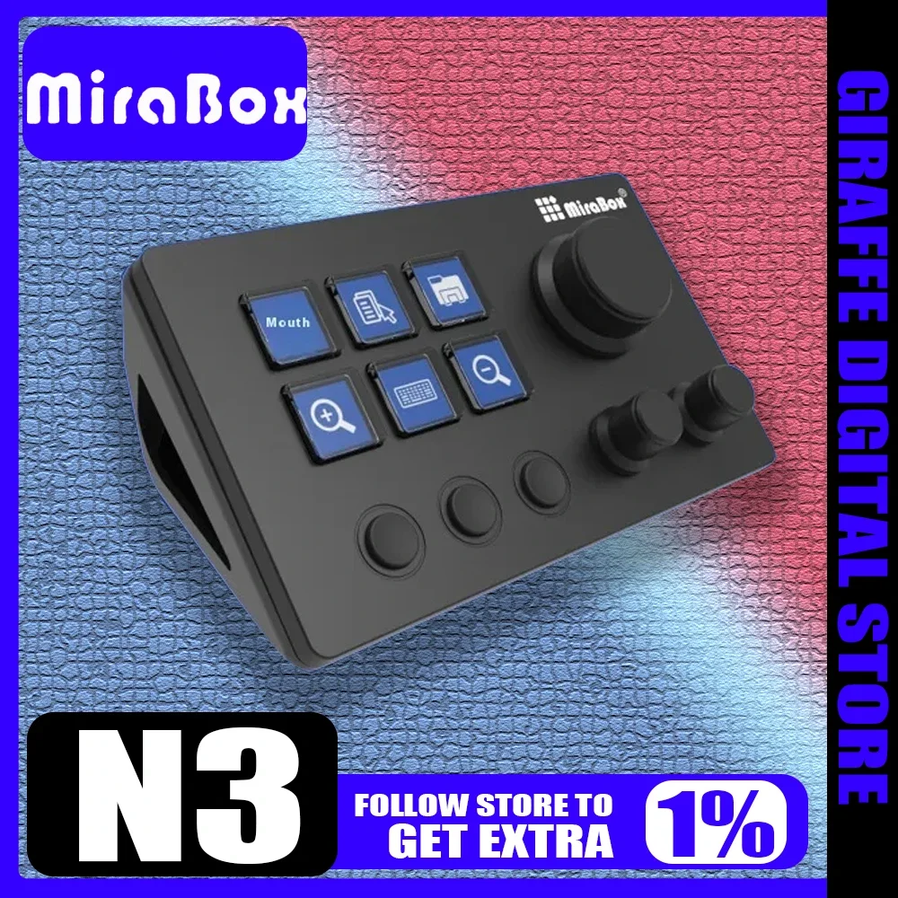 

Mirabox N3 Streamdeck клавиатура визуальный экран ручка макро мини-клавиатура визуальная настольная консоль индивидуальные подарки для настольного компьютера