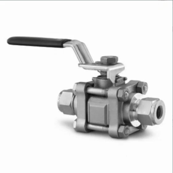 SS-63TS12MM Stainless Steel 60 Series Straight Through Ball Valve 12mm Tube Fitting