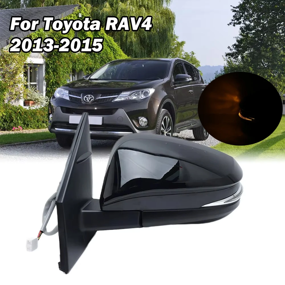 Car Rearview Side Mirror For TOYOTA RAV4 2013 2014 2015 Outer Heated Mirror cover turn signal lights 3/7PINS accessories