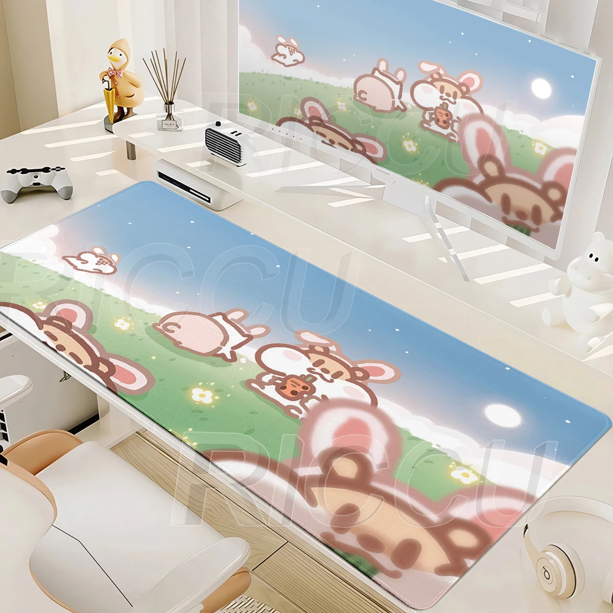 Hamster Large Kawaii Mouse Pad Rubber Non-Slip Gaming Mouse Mats Cute Cartoon Animal Desk Mat XXL Laptop Mousepad Pc Accessories