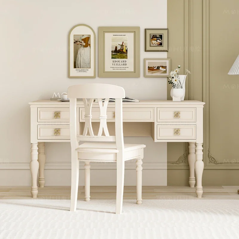 

Simple modern office computer desk, solid wood high-end design desk