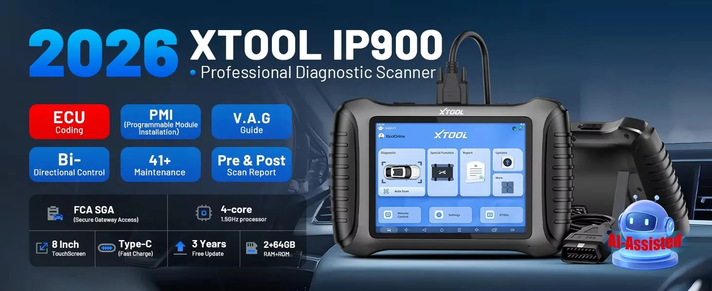 XTOOL IP900 Kfz-Scanner, vollständige Systemdiagnosetools, bidirektionales Scan-Tool, ECU-Codierung, 41 Dienste, CANFD, DOIP, FCA, schnelle Lieferung aus europäischem Lager – Detail 3