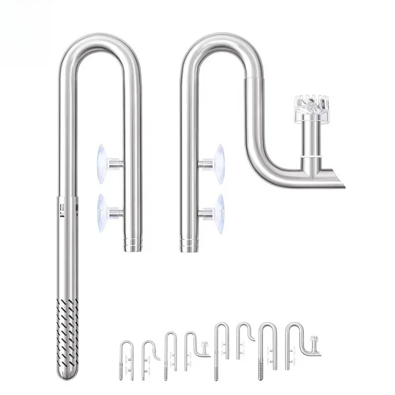 304 Stainless Steel Pipe Inflow Outflow Pipe with Surface Skimmer for Aquarium Filter