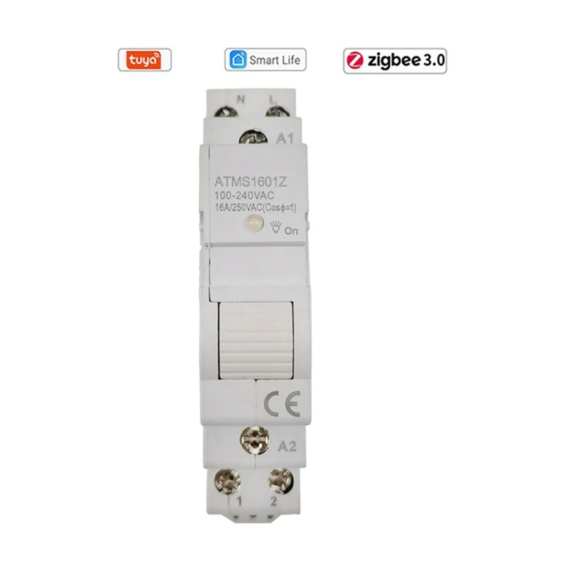 1 PCS Tuya Smart Life Zigbee Circuit Breaker Din Rail 1P Single Pole Dry Contact Timer White