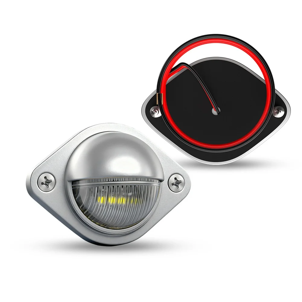LED License Plate Light for 24V Trailer Side with High Brightness White Light and Weather Resistant ABS Housing