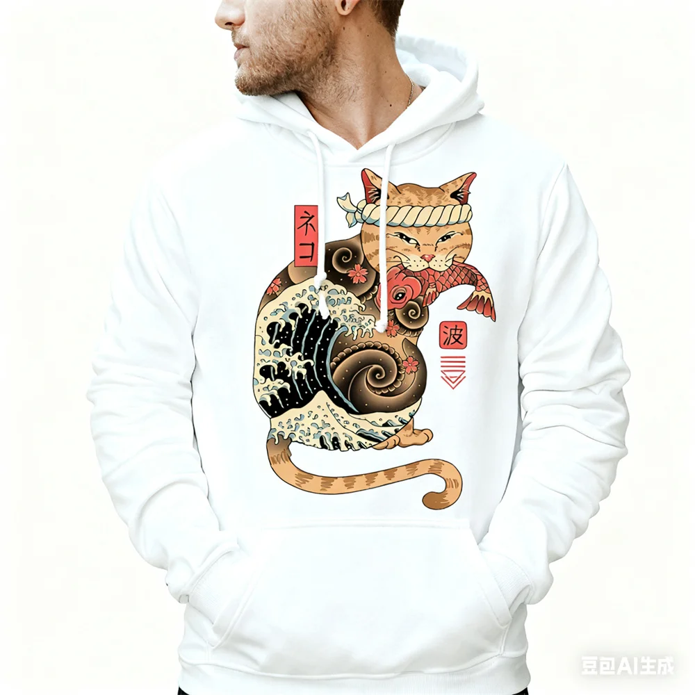 

3D Japanese cat pattern print hoodies for man graphics hoodies autumn Spring y2k Unisex hoodie new in hoodies & sweatshirts tops