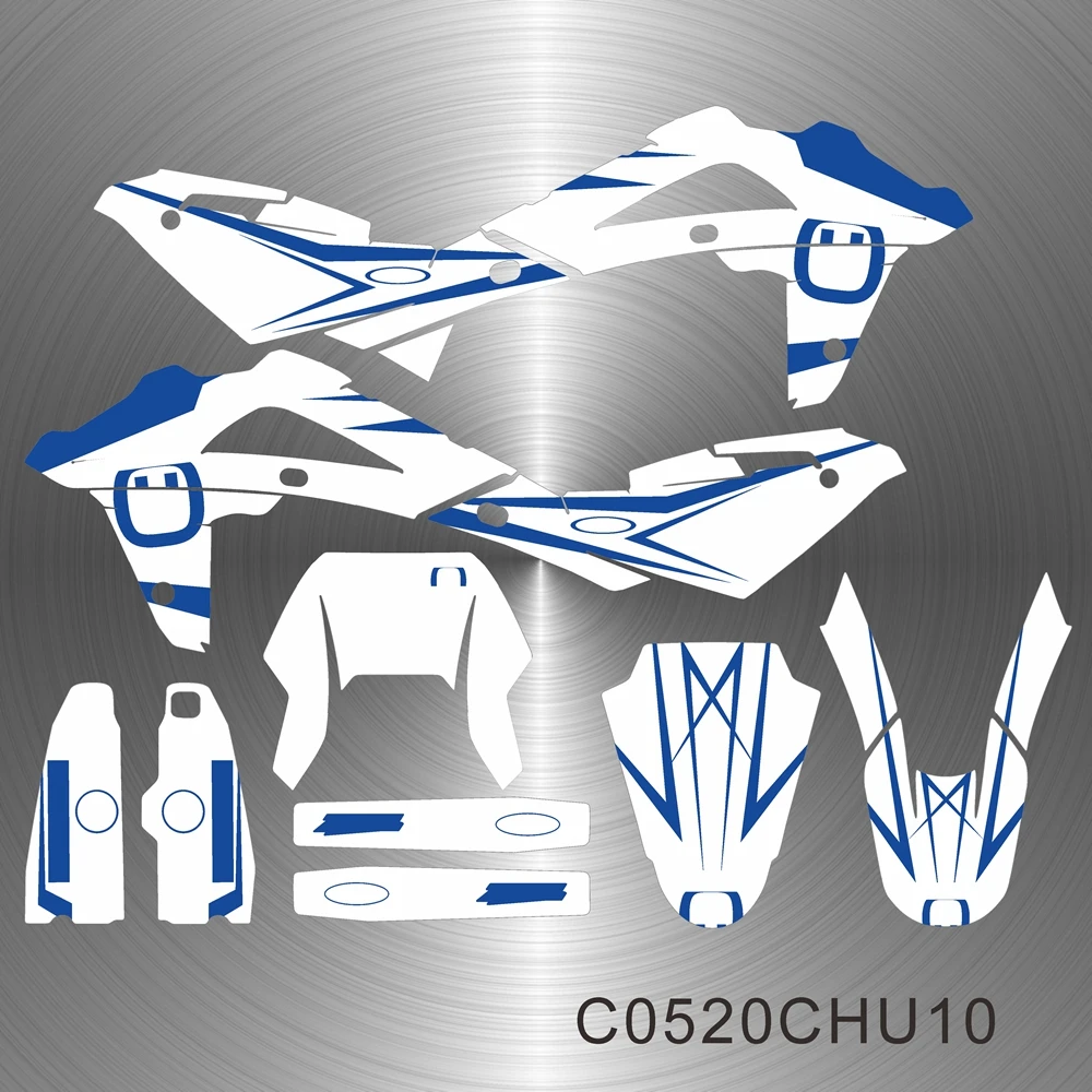 Per HUSQVARNA WR 125 WR125 2008 2009 2010 2011 2012 2013 Decalcomanie Kit adesivi grafici Kit moto completo C0520CHU