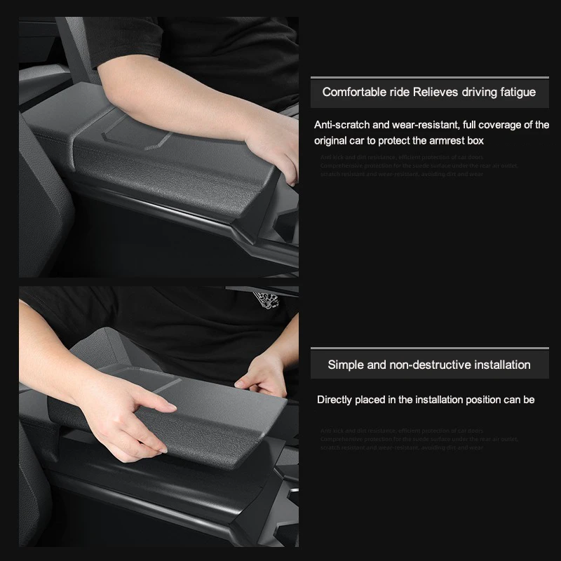 For Tesla Cybertruck 2024 Car Armrest Box Protective Cover TPE for CyberTruck Armrest Cover Set Full Fit Non-slip Cell Phone Mat