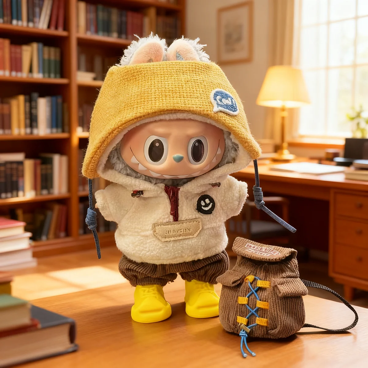 【服のみ】ぬいぐるみ服 17cm ラブブ用 ランタンパンツ ハイキングセット アウトドアスポーツセット 人形服 アクセサリー ギフト