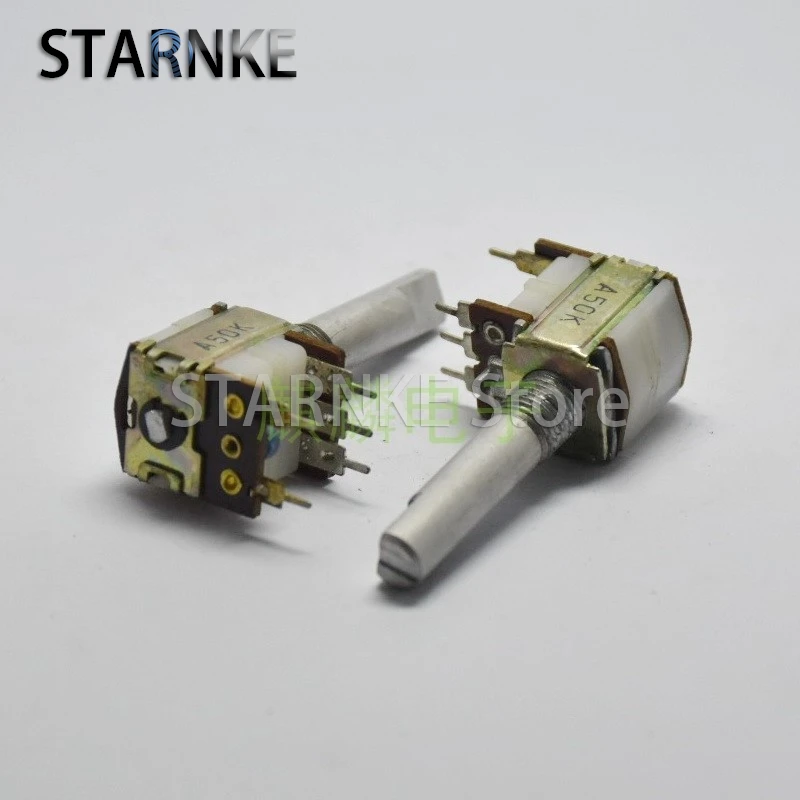 2PCS R12 Type Single Potentiometer With Rotary Switch A50K 5-Pin Power Amplifier Audio Speaker Switch Potentiometer